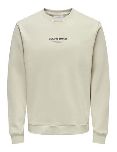 ONLY & SONS Herren ONSCURATED REG Crew Neck Sweat Sweatshirt, Silver Lining, L von ONLY & SONS