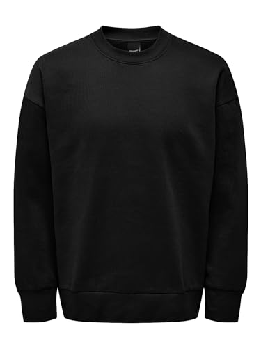 ONLY & SONS Herren ONSDAN Life RLX Heavy Sweat Crew NOOS Sweatshirt, Black, L von ONLY & SONS