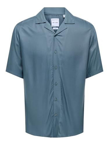 ONLY & SONS Herren ONSDASH Life REG VISC Res SS Shirt NOOS Kurzarmhemd, Stormy Weather, XL von ONLY & SONS