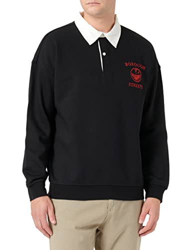 ONLY & SONS Herren ONSDAVID RLX Rugby Polo 3105 SWT Kapuzenpullover, Black, L von ONLY & SONS