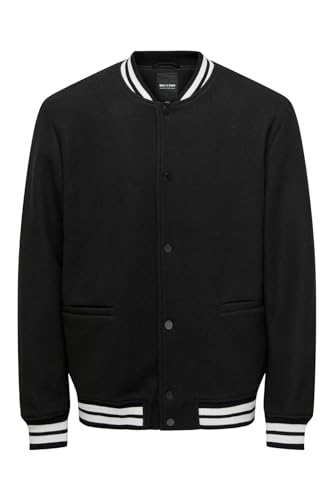 ONLY & SONS Herren ONSDENVER Bomber OTW VD Bomberjacke, Black, L von ONLY & SONS