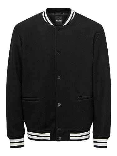 ONLY & SONS Herren ONSDENVER Bomber OTW VD Bomberjacke, Black, XXL von ONLY & SONS