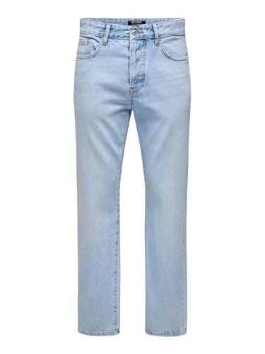 ONLY & SONS Herren ONSEDGE Straight Box TAI DNM CBO NOOS Jeans, Light Blue Denim, 32W x 34L ONLY & SONS Herren ONSEDGE Straight Box TAI DNM CBO NOOS Jeans, Light Blue Denim, 32W x 34L von ONLY & SONS