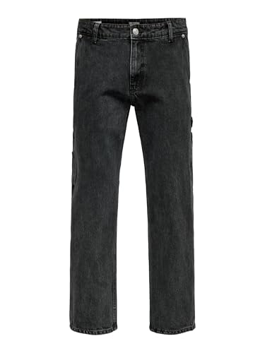 ONLY & SONS Herren ONSEDGE Straight CAR WB 3015 TAI DNM Jeans, Washed Black, 28 W/32 L von ONLY & SONS