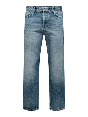 ONLY & SONS Herren ONSEDGE Straight MB Green 2341 TAI DNM Jeans, Medium Blue Denim, 30W x 32L von ONLY & SONS