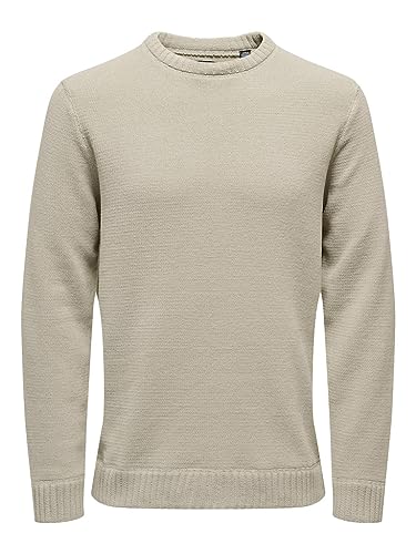 ONLY & SONS Herren ONSESE Life REG 7 Knit NOOS Strickpullover, Silver Lining, X-Small von ONLY & SONS