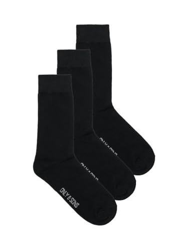ONLY & SONS Herren ONSFINCH Basic 3-Pack NOOS Socken, White/Detail:Black Logo, 39-42 (3er Pack) von ONLY & SONS