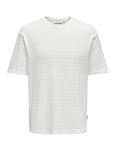 ONLY & SONS Herren ONSGIVO REG 12 SS Crew Knit NOOS T-Shirt, Cloud Dancer, L von ONLY & SONS