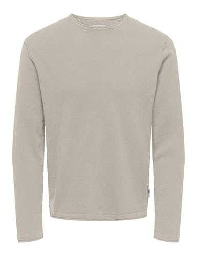ONLY & SONS Herren ONSGORDON RLX 12 LS Crew NOOS Strickpullover, Silver Lining, X-Large von ONLY & SONS
