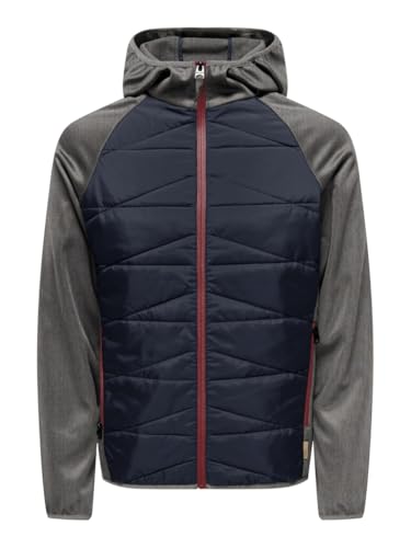 ONLY & SONS Herren ONSLAN Mix Jacket OTW Kurzjacke, Navy Blazer/Detail:Dark Grey Melange, L ONLY & SONS Herren ONSLAN Mix Jacket OTW Kurzjacke, Navy Blazer/Detail:Dark Grey Melange, L von ONLY & SONS