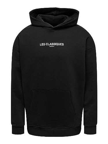 ONLY & SONS Herren ONSLES CLASSIQUES Life RLX HVY SWT Hood Kapuzenpullover, Black, XL von ONLY & SONS