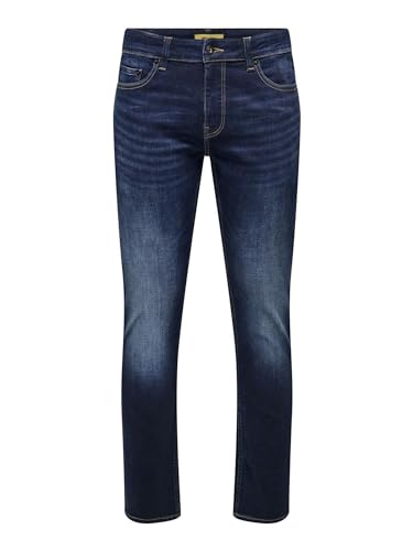 ONLY & SONS Herren ONSLOOM Jax DBD 9138 DCC DNM NOOS Slim-fit Jeans, Dark Blue Denim, 31W x 30L von ONLY & SONS