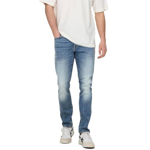 ONLY & SONS Herren ONSLOOM Jax LBD 9240 DCC DNM NOOS Slim-fit-Jeans, Light Blue Denim, 33W x 34L von ONLY & SONS