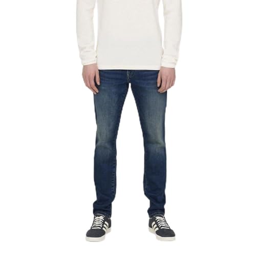 ONLY & SONS Herren ONSLOOM ONE DMBD 6817 TAI DNM NOOS Slim-fit-Jeans, Dark Medium Blue Denim, 30W x 30L von Only & Sons