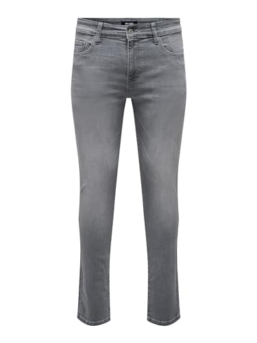 ONLY & SONS Herren ONSLOOM ONE LMGD 8265 MAT DNM NOOS Slim-fit-Jeans, Light Grey Denim, 33W x 32L von ONLY & SONS