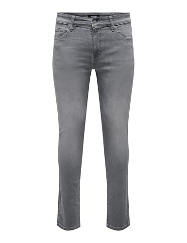 ONLY & SONS Herren ONSLOOM ONE LMGD 8265 MAT DNM NOOS Slim-fit-Jeans, Light Grey Denim, 36W x 32L von Only & Sons