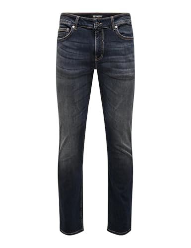 ONLY & SONS Herren ONSLOOM Slim Jax Ebony 0366 DOT DNM Jeans, Dark Blue Denim/Detail:Tinted, 29W x 32L von ONLY & SONS