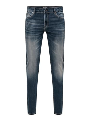 ONLY & SONS Herren ONSLOOM Slim Jax Ebony 0366 DOT DNM Jeans, Dark Blue Denim/Detail:Tinted, 32W/ x 32L von ONLY & SONS