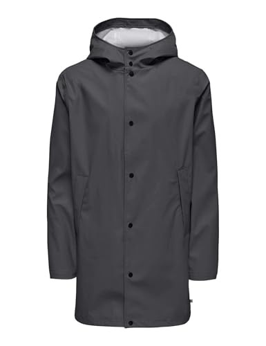ONLY & SONS Herren ONSLUCA RAIN Coat OTW Regenmantel, Grey Pinstripe, XL ONLY & SONS Herren ONSLUCA RAIN Coat OTW Regenmantel, Grey Pinstripe, XL von ONLY & SONS