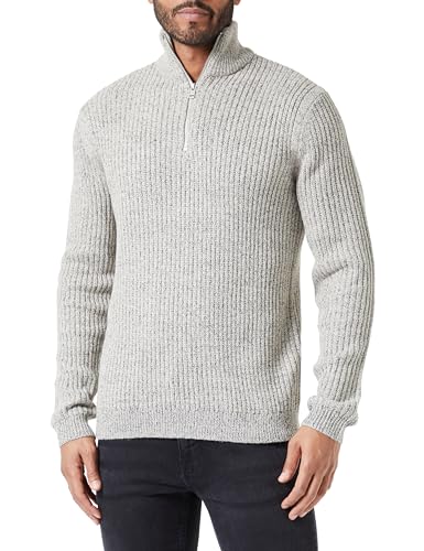 ONLY & SONS Herren ONSMALAKI REG 7 Half Zip Knit Strickpullover, Silver Lining, Large von ONLY & SONS