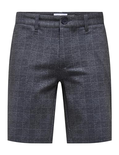 ONLY & SONS Herren ONSMARK 0209 Check Shorts NOOS Chinoshorts, Dress Blues, L von ONLY & SONS