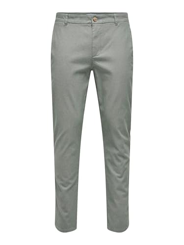 ONLY & SONS Herren ONSMARK PETE Slim Dobby 0058 Pant NOOS Chinohose, Ultimate Grey/Detail:Castor Gray, 34W x 32L von ONLY & SONS