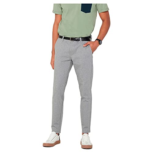 ONLY & SONS Herren Onsmark Pant Stripe Gw 3727 Noos Hose, Light Grey Melange, 28W 30L EU von ONLY & SONS