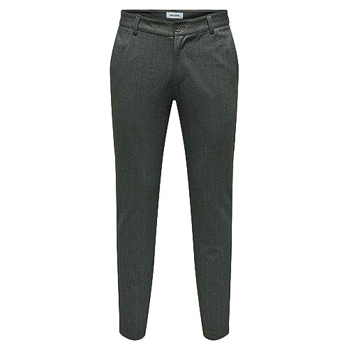 ONLY & SONS Herren ONSMARK Slim 02093 Herringbone Pant NOOS Chinohose, Black, 28W x 30L von ONLY & SONS