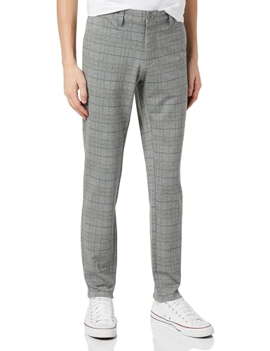ONLY & SONS Herren ONSMARK TAP Check 020914 Pant Chinohose, Light Grey Melange, 28W x 32L von ONLY & SONS