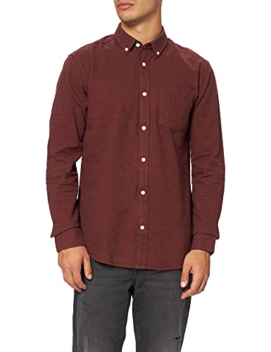 ONLY & SONS Herren Onsneil Life Ls Organic Oxford Shirtnoos, Burnt Henna, M von ONLY & SONS