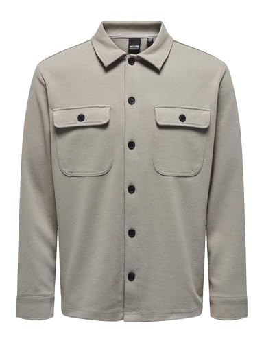 ONLY & SONS Herren Freizeit Hemd ONSNEWKODYL Overshirt Regular Fit XS - XXL, Größe:XL, Farbe:Vintage Khaki Melange 22021279 von ONLY & SONS