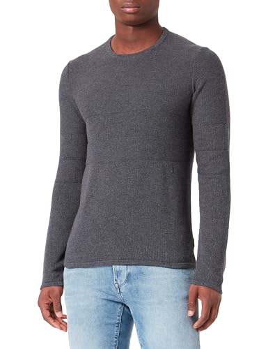 ONLY & SONS Herren ONSNIKO REG 7 Block Knit Strickpullover, Dark Grey Melange, Small von ONLY & SONS