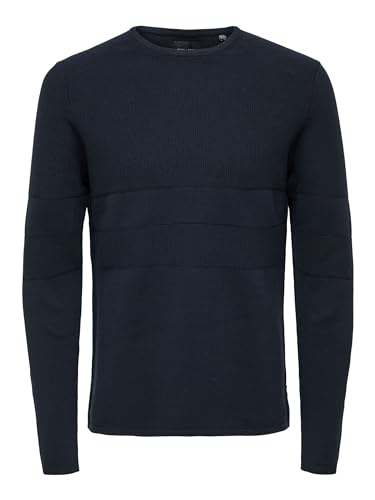 ONLY & SONS Herren ONSNIKO REG 7 Block Knit Strickpullover, Dark Navy, X-Large von ONLY & SONS