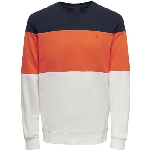 ONLY & SONS Herren ONSODIS Life REG CB Crew Neck Sweat Sweatshirt, Cloud Dancer, Small von ONLY & SONS