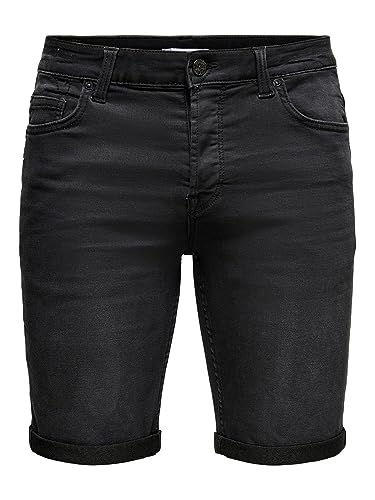 ONLY & SONS Herren ONSPLY REG BLK Jog SHT PK 8581 DNM NOOS Jeansshorts, Black Denim, 56 von ONLY & SONS