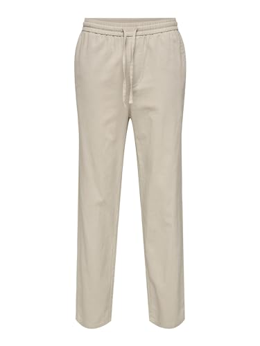 ONLY & SONS Herren ONSSINUS Loose 0007 COT LIN Pant NOOS Stoffhose, Silver Lining, M von ONLY & SONS