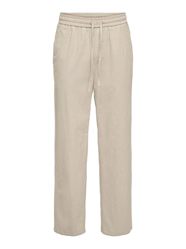 ONLY & SONS Herren ONSSINUS Loose 0007 COT LIN Pant NOOS Stoffhose, Silver Lining, XL von ONLY & SONS