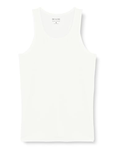 ONLY & SONS Herren 2er Pack Tank Top ONSTheo Bamboo Trägershirt ärmellos 22027254 White/White XXL von ONLY & SONS