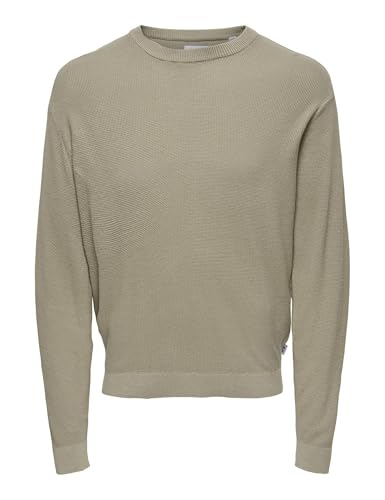 ONLY & SONS Herren ONSTONY DS 12 LS Waffle Crew Knit Strickpullover, String, Medium von ONLY & SONS