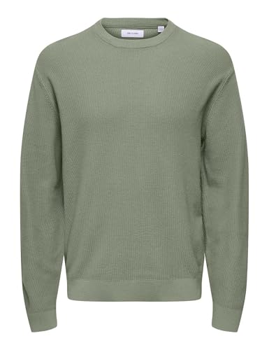 ONLY & SONS Herren ONSTONY DS 12 LS Waffle Crew Knit Strickpullover, Wrought Iron, Medium von ONLY & SONS