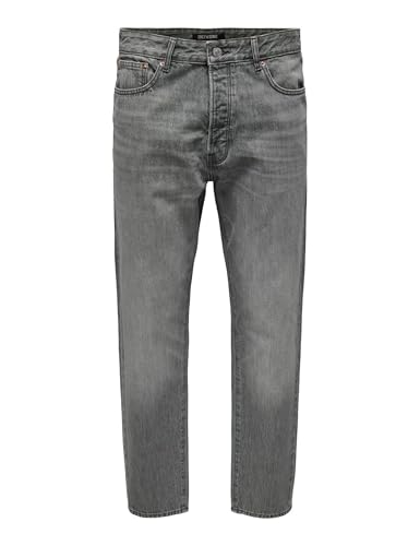 ONLY & SONS Herren ONSTYE Loose Tape. MGD 0013 AZG DNM Jeans, Medium Grey Denim, 30W x 32L von ONLY & SONS