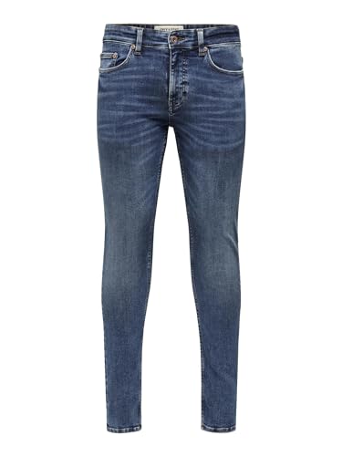 ONLY & SONS Herren ONSWARP ONE MBD 9092 DCC DNM NOOS Skinny-fit-Jeans, Medium Blue Denim, 34W x 32L von ONLY & SONS