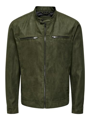 ONLY & SONS Herren ONSWILLOW Fake Suede Jacket OTW NOOS Jacke, Olive Night, L von ONLY & SONS