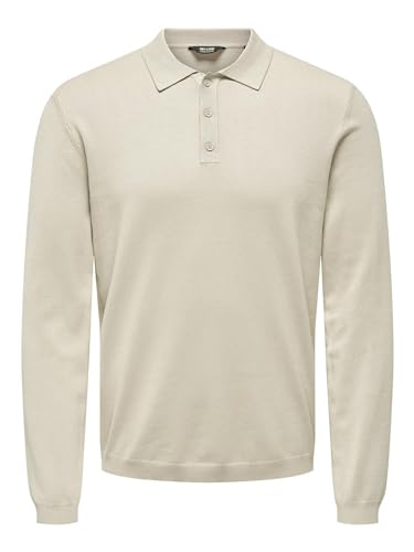 ONLY & SONS Herren Onswyler Life Reg 14 Ls Polo Knit Noos Strickpullover, Silver Lining, S von ONLY & SONS
