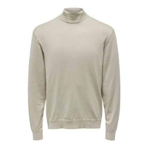 ONLY & SONS Herren Pullover ONSWYLER Life ROLL Neck -Regular Fit XS S M L XL XXL, Größe:L, Farbe:Silver Lining 22020879 von ONLY & SONS