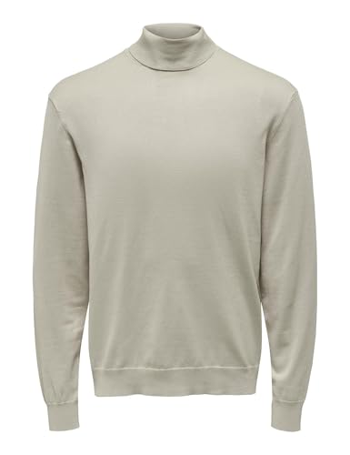 ONLY & SONS Herren Pullover ONSWYLER Life ROLL Neck -Regular Fit XS S M L XL XXL, Größe:L, Farbe:Silver Lining 22020879 von ONLY & SONS