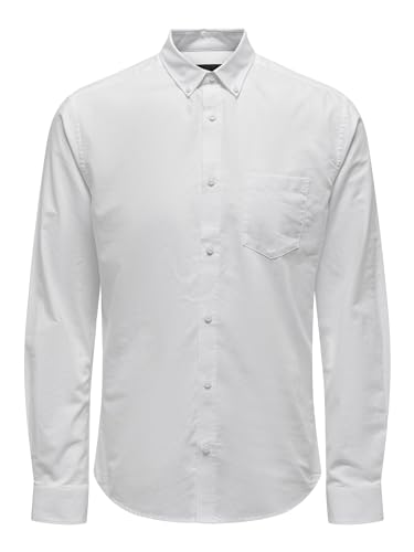 ONLY & SONS Herren Onsalvaro Ls Oxford Shirt Noos Businesshemd, Weiß, M EU von ONLY & SONS