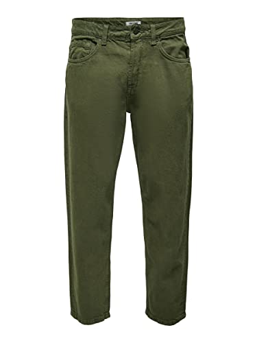 ONLY & SONS Herren Onsavi Beam Tap Raw Cotton Pk 8659 Cs Jeans, Olive Night, 29W / 32L EU von ONLY & SONS