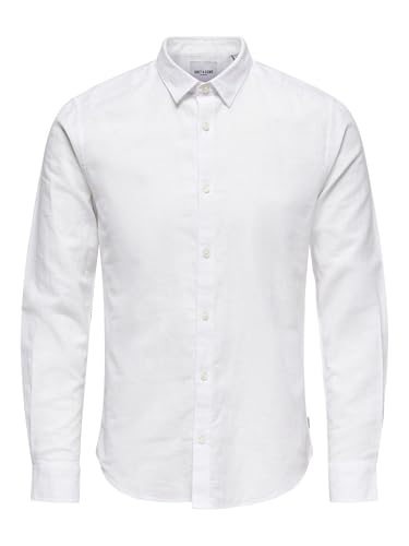 ONLY & SONS Herren Freizeit Hemd ONSCAIDEN - Slim Fit XS S M L XL XXL Grün, Größe:XS, Farbe:White 22012321 von ONLY & SONS