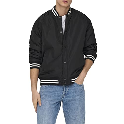 ONLY & SONS Herren Onschris Bomber Jacket Otw Jacke, Black/Detail:black, XS EU von ONLY & SONS